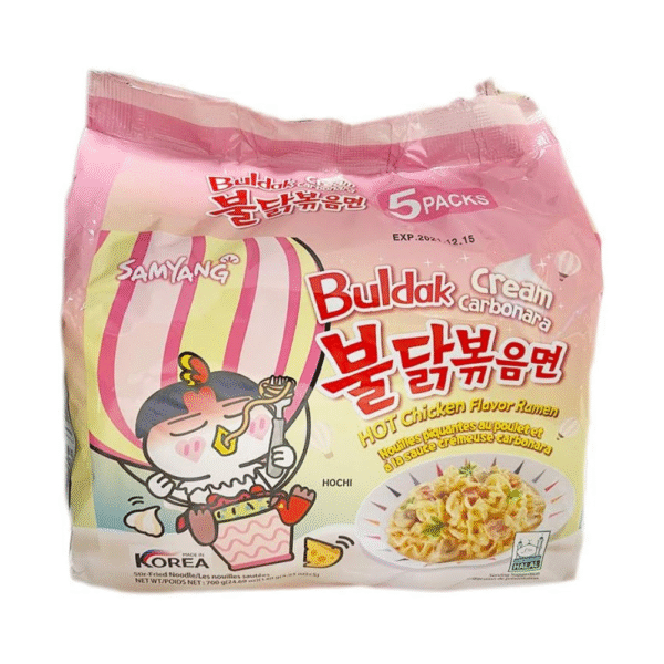 Samyang Buldak Cream Carbonara Hot Chicken Flavor Ramen Pack of 5